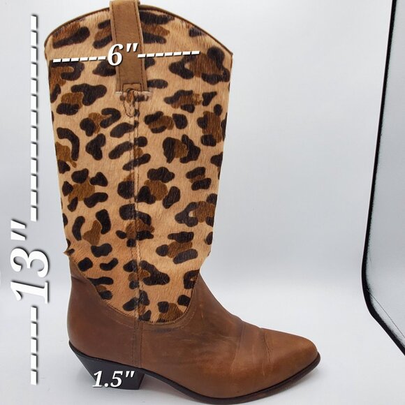 Seychelles Pointed Toe Leopard Print Western Cowgirl Boot, Size 6.5 - Picture 2 of 10